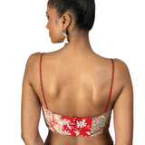 Red Multicolor Cotton Printed Spaghetti Blouse - image 4