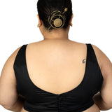 Black Square Neck Plus Size Sleeveless Saree Blouse - image 4