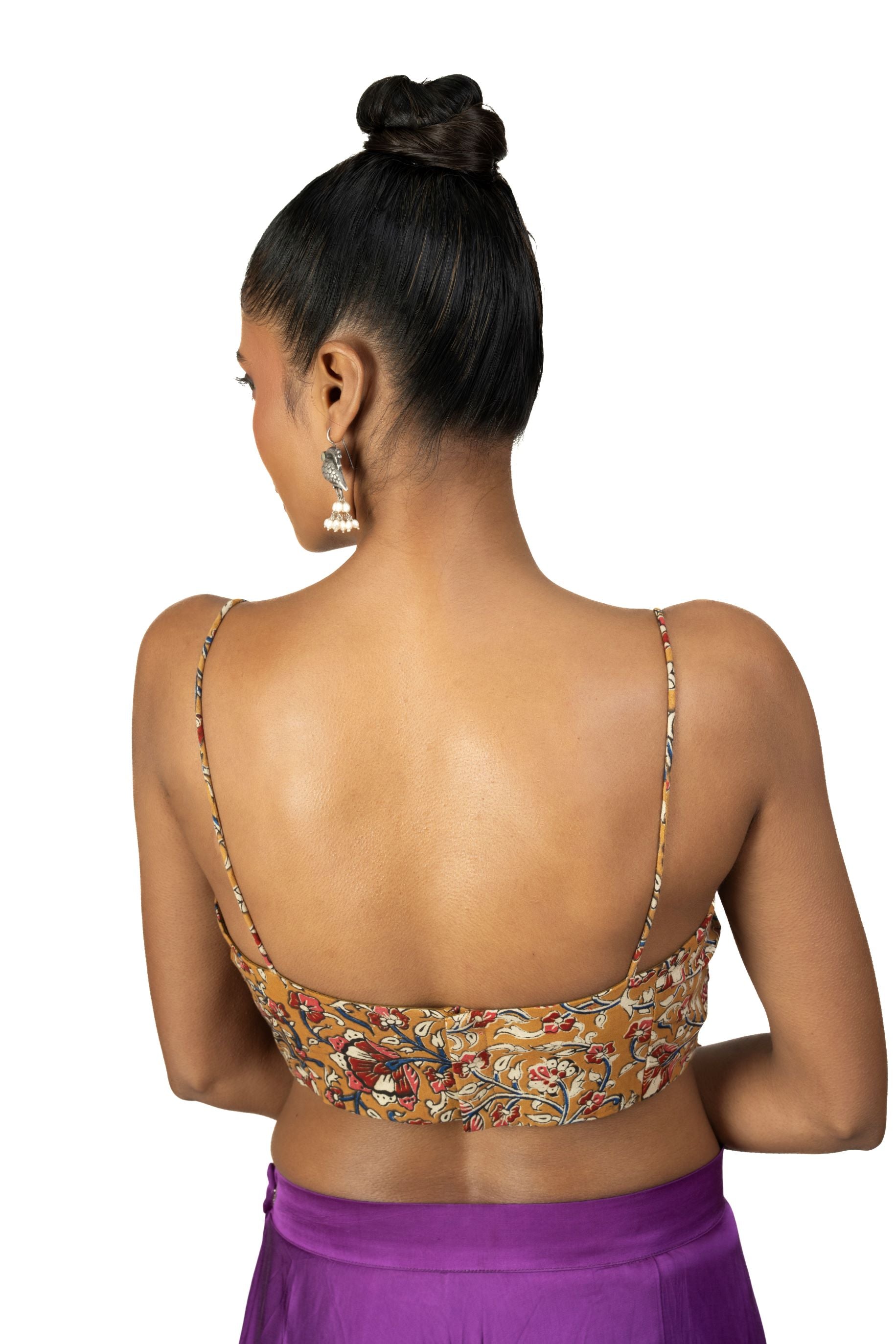 Multicolor Cotton Spaghetti Blouse With Back Closer - image 4