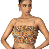 Multicolor Cotton Spaghetti Blouse With Back Closer - image 1