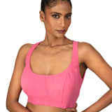 Light Pink Round Neck Line Sleeveless Blouse - image 1