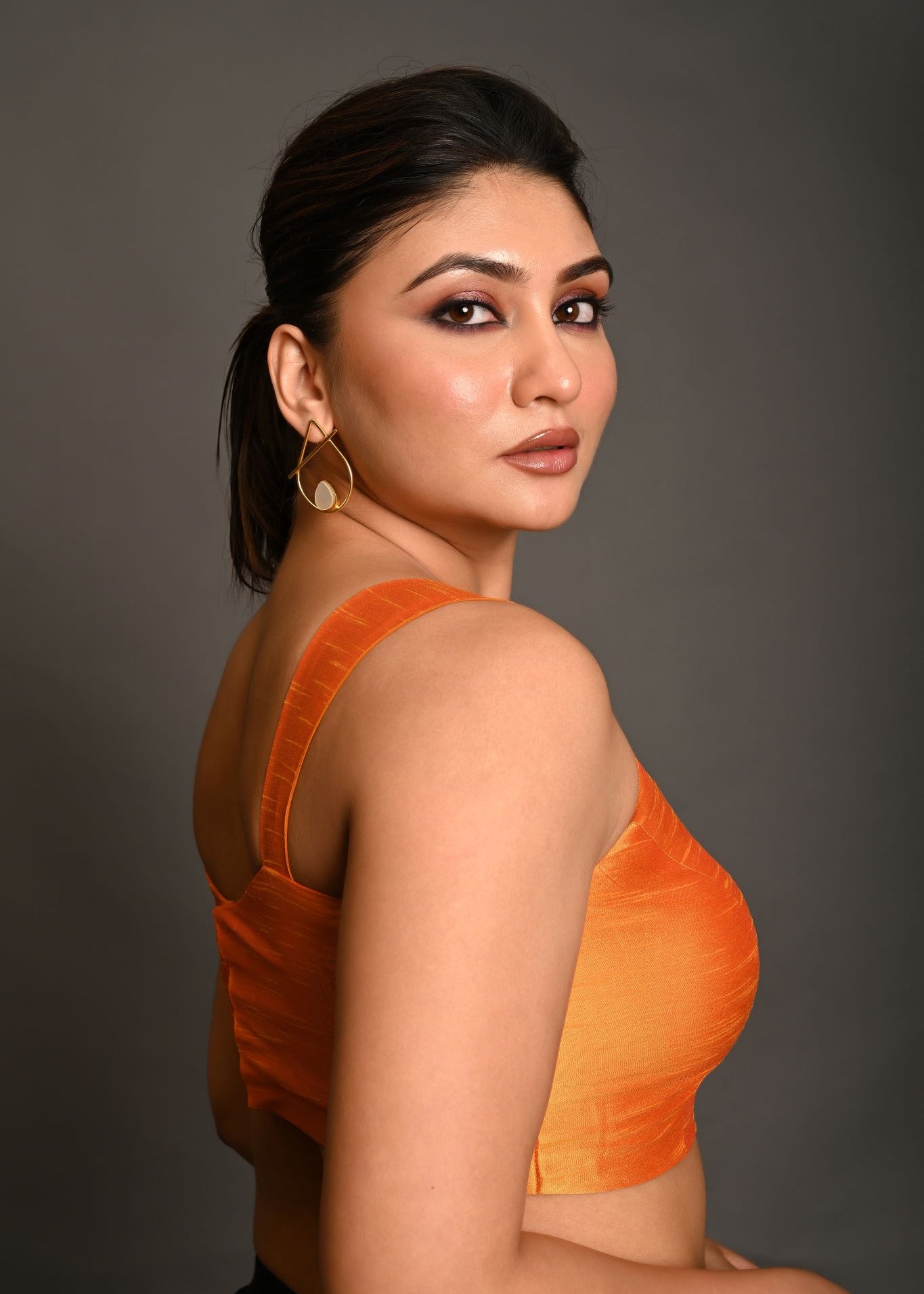 Designer Orange Chic Blouse