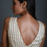 White Silk Blouse with Hand Embroidery