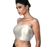 Silver Tissue Strappy Sleeveless Blouses - image 3