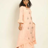 Peach Indo Western Designer Gown - Anvi Couture