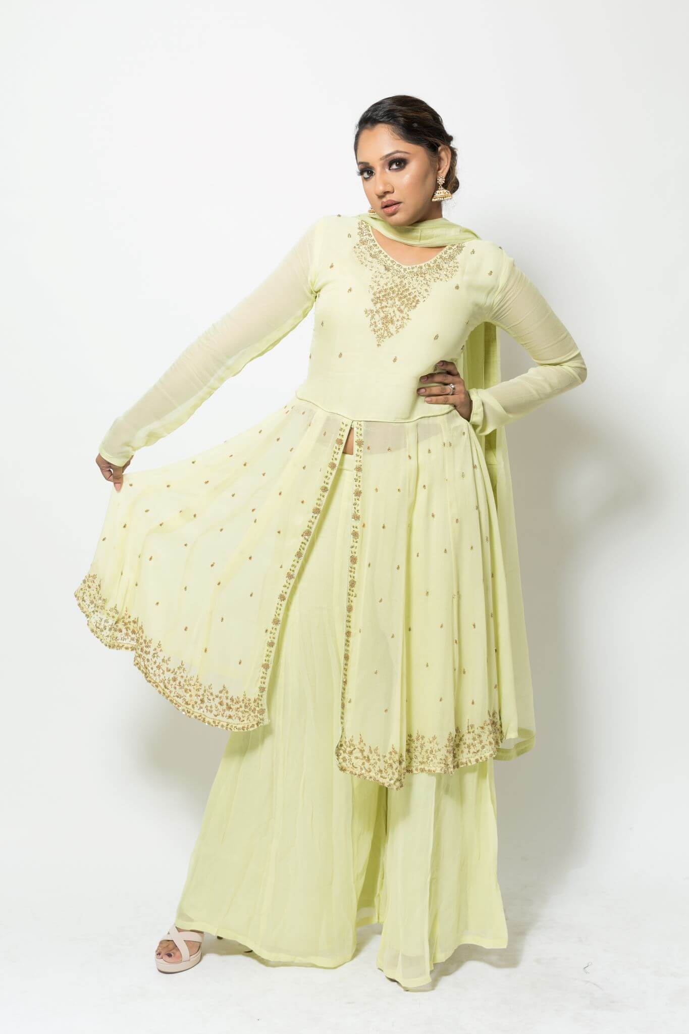 Light Green Georgette Kurti