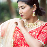 Red Silk Bridal Lehenga with Floral Embridery Zari Work