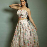 White Georgette Sequin Embroidered Lehenga