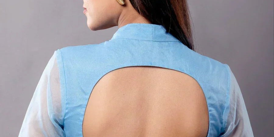 Modern Blouse Back Designs for Office Wear - Anvi Couture