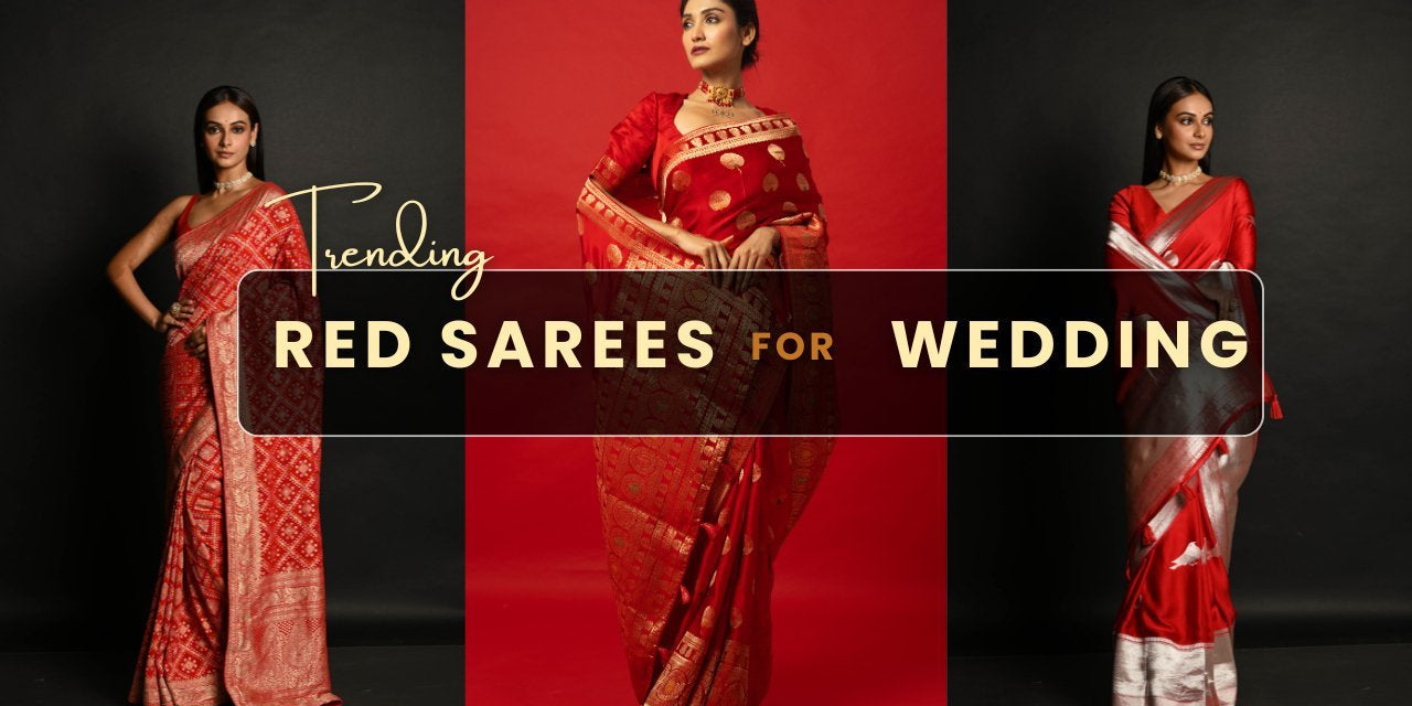 7 Trending Red Sarees for the Wedding Season - Anvi Couture