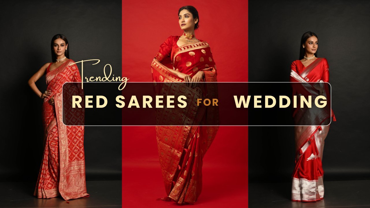 7 Trending Red Sarees for the Wedding Season - Anvi Couture