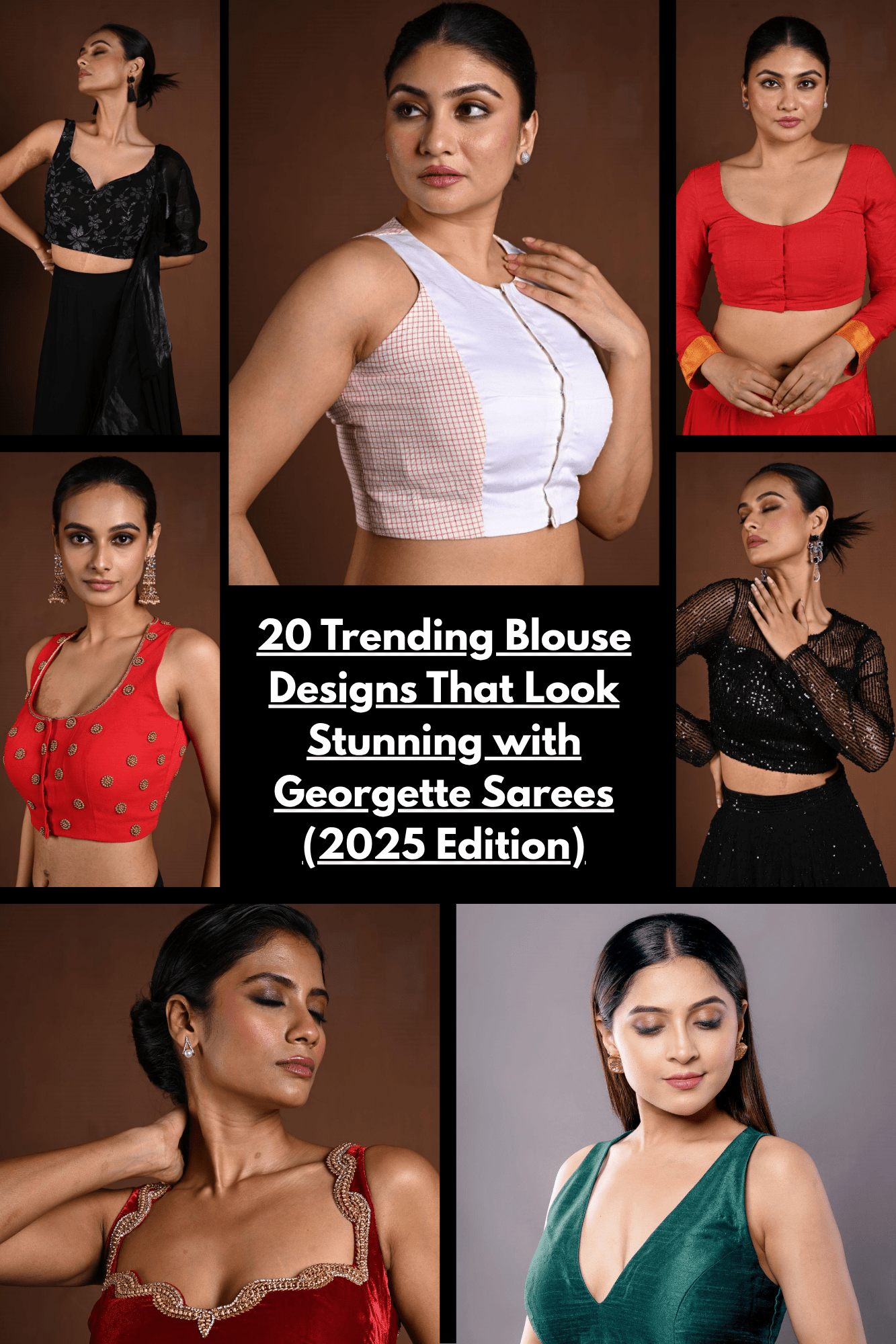 20 Trending Blouse Designs That Look Stunning with Georgette Sarees (2025 Edition) - Anvi Couture