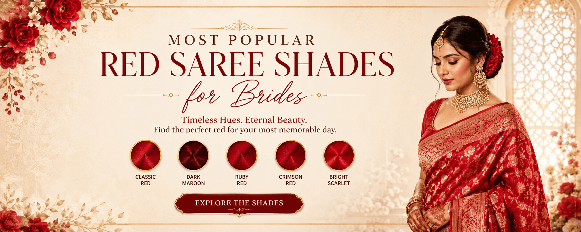 Most Popular Red Saree Shades for Brides - Anvi Couture