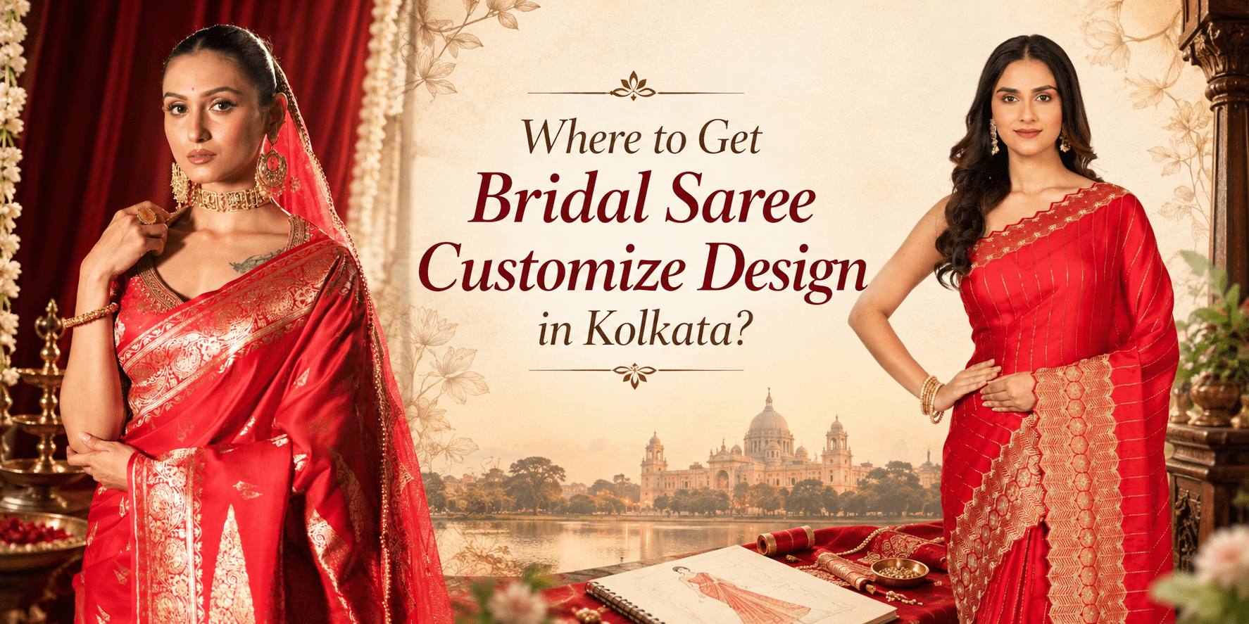 Where to Get Bridal Saree Customize Design in Kolkata? - Anvi Couture
