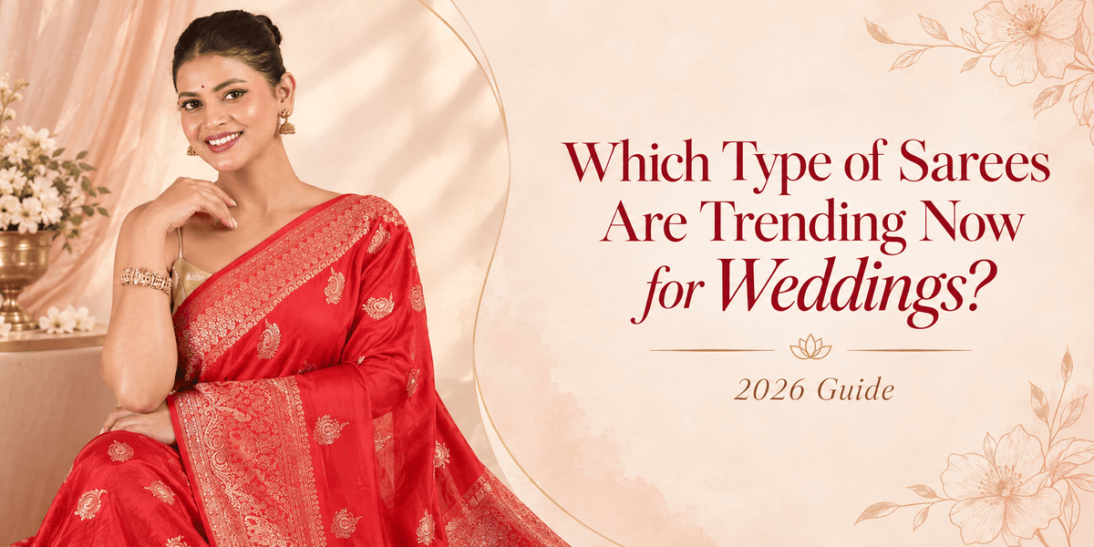 Which Type of Sarees Are Trending Now for Weddings? 2026 Guide - Anvi Couture