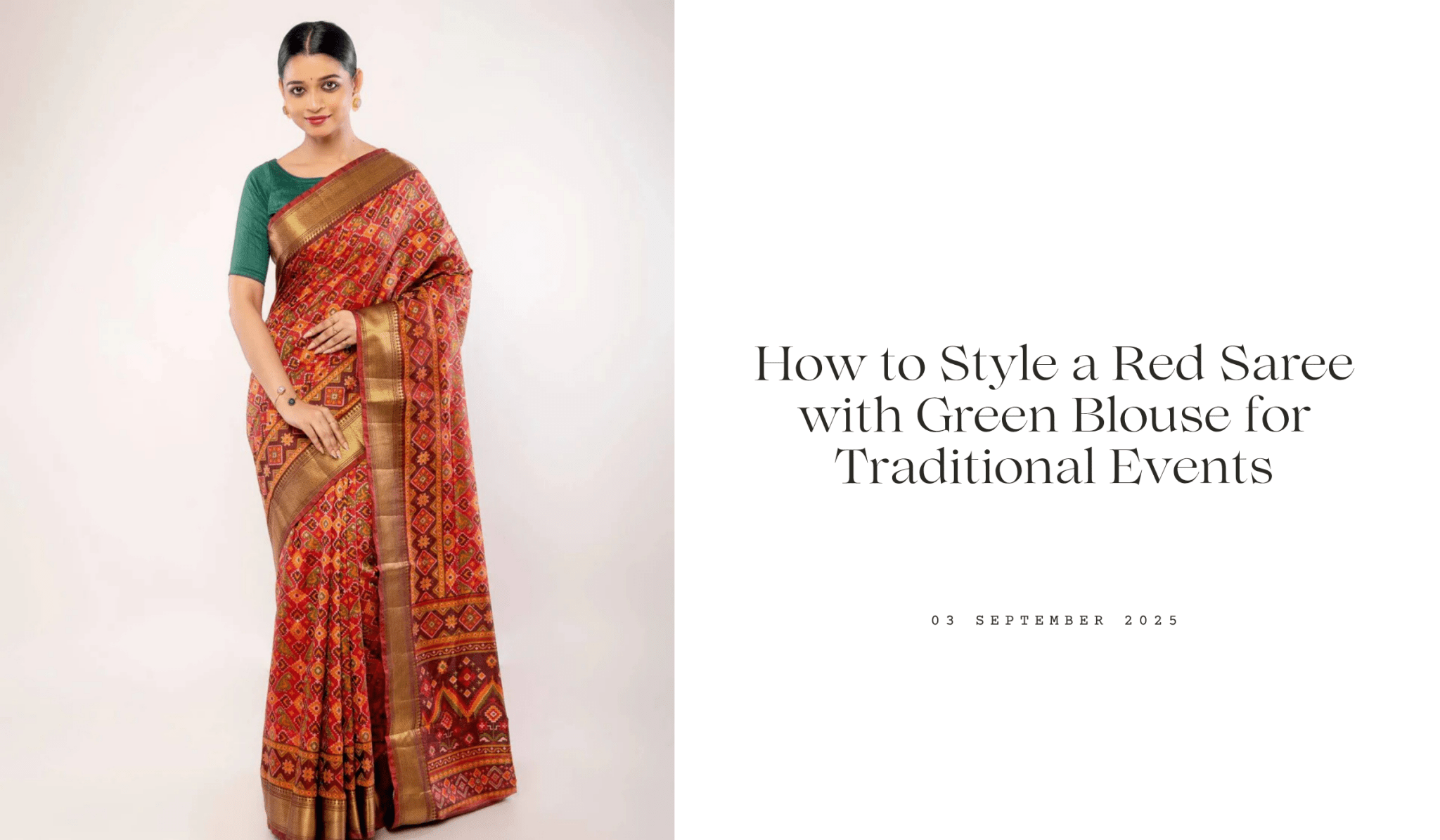 How to Style a Red Saree with Green Blouse for Traditional Events - Anvi Couture