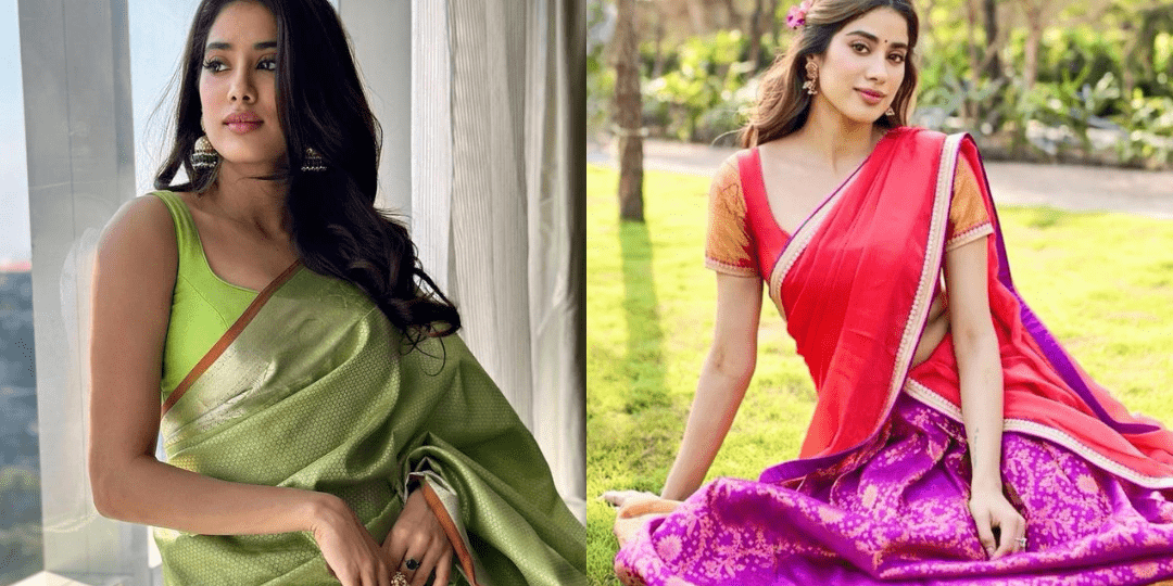 Janhvi Kapoor-Inspired South Indian Saree Look - Anvi Couture