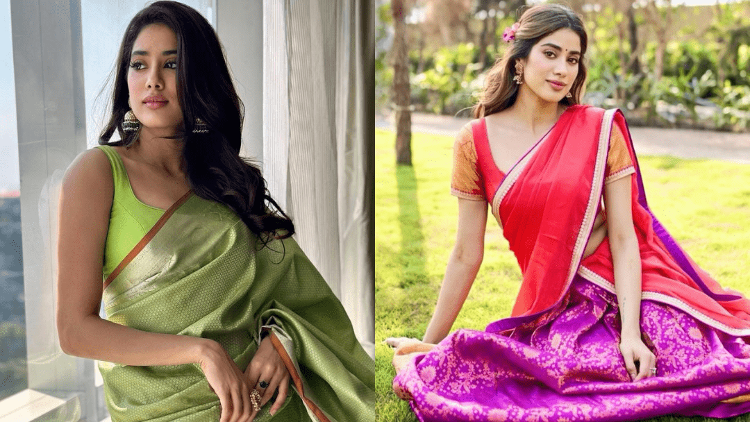 Janhvi Kapoor-Inspired South Indian Saree Look - Anvi Couture