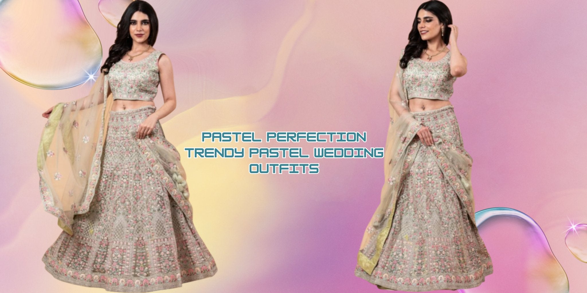 Pastel Perfection: A Modern Bride's Dream Lehenga - Anvi Couture