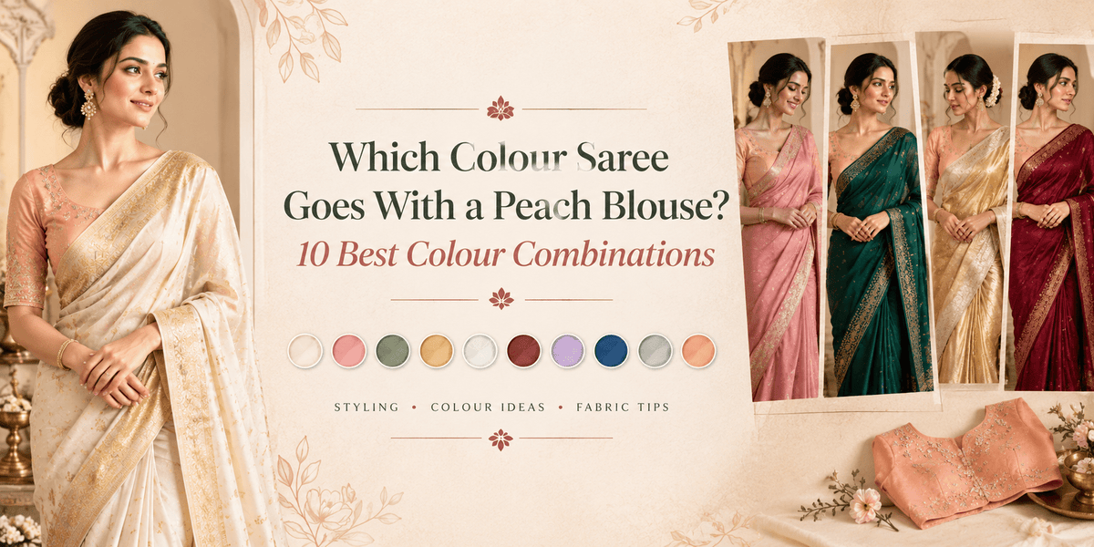 Which Colour Saree Goes With a Peach Blouse? 10 Best Colour Combinations - Anvi Couture