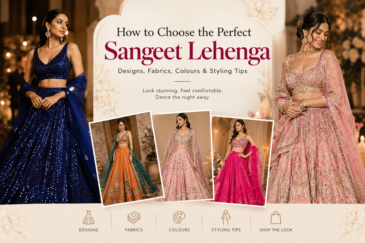 How to Choose the Perfect Sangeet Lehenga: Designs, Fabrics, Colours & Styling Tips - Anvi Couture
