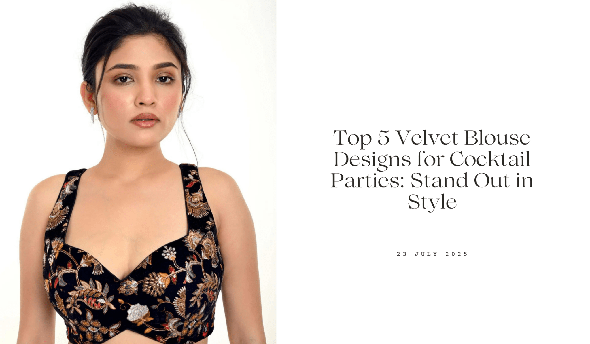 Top 5 Velvet Blouse Designs for Cocktail Parties: Stand Out in Style - Anvi Couture