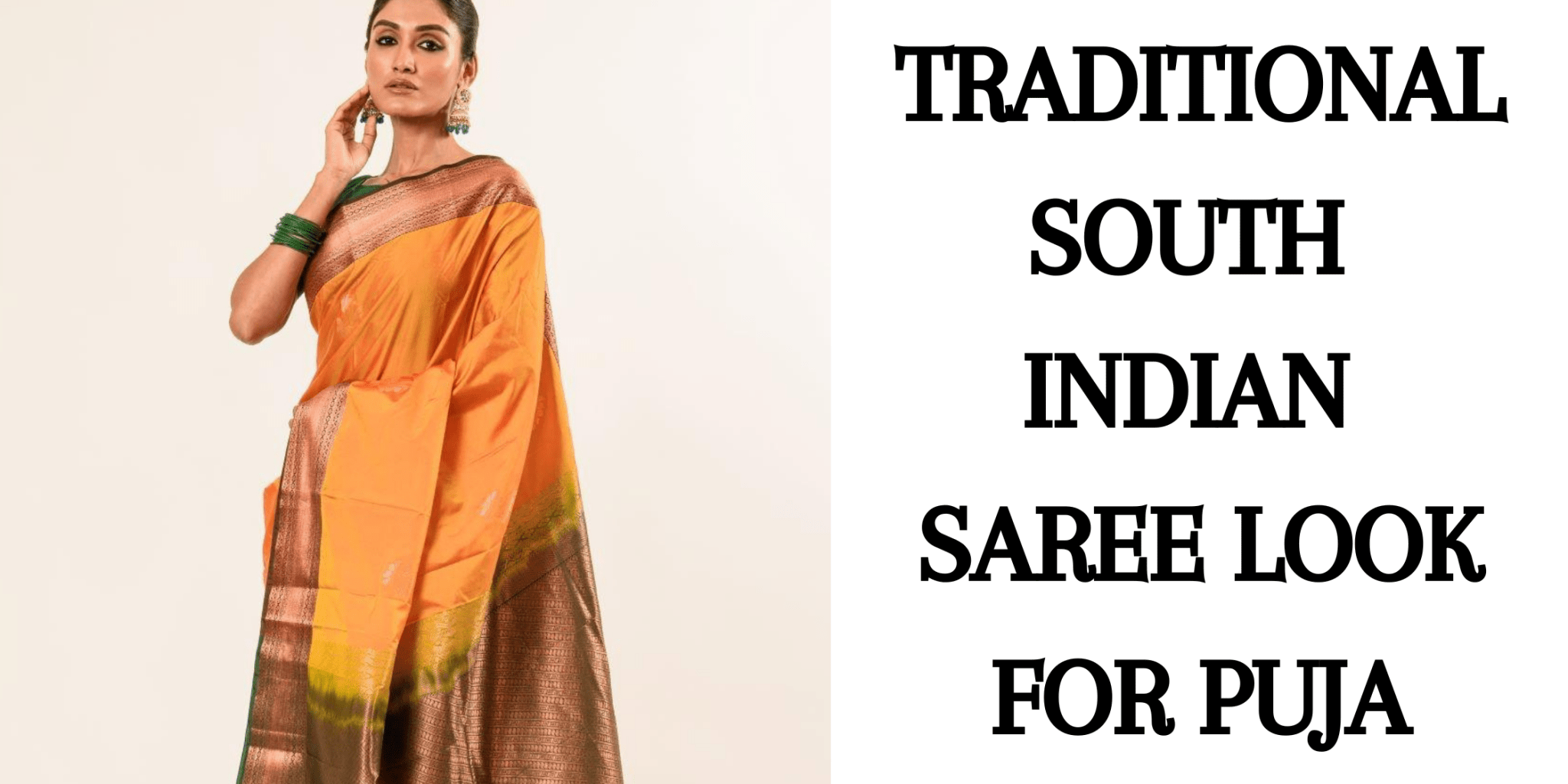 Traditional South Indian Saree Look for Puja - Anvi Couture