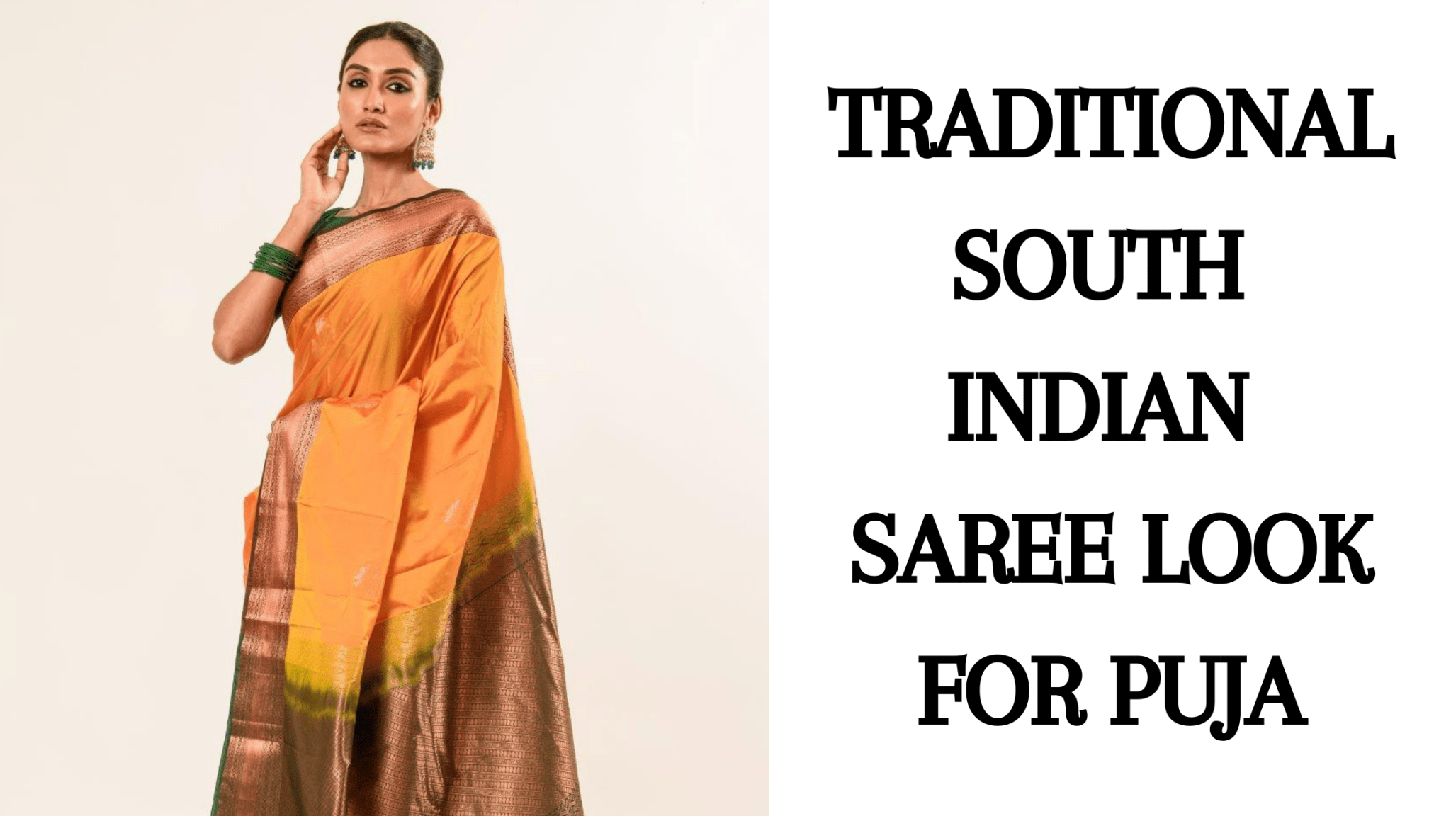 Traditional South Indian Saree Look for Puja - Anvi Couture