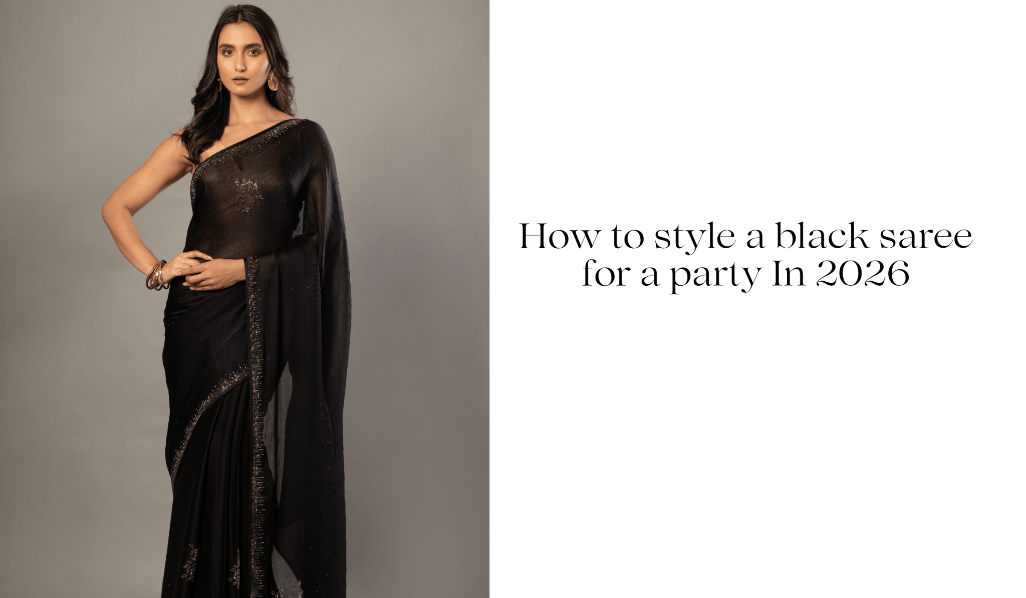 How to style a black saree for a party In 2026 - Anvi Couture