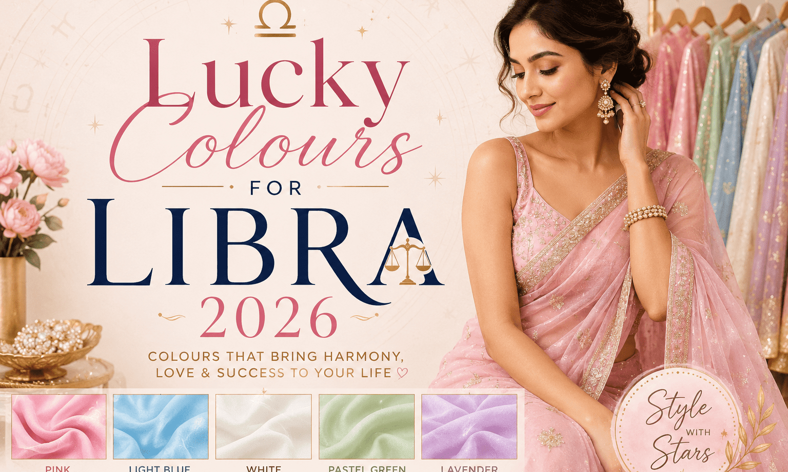 Lucky Colours for Libra 2026: Best Colours for Love, Career & Success - Anvi Couture