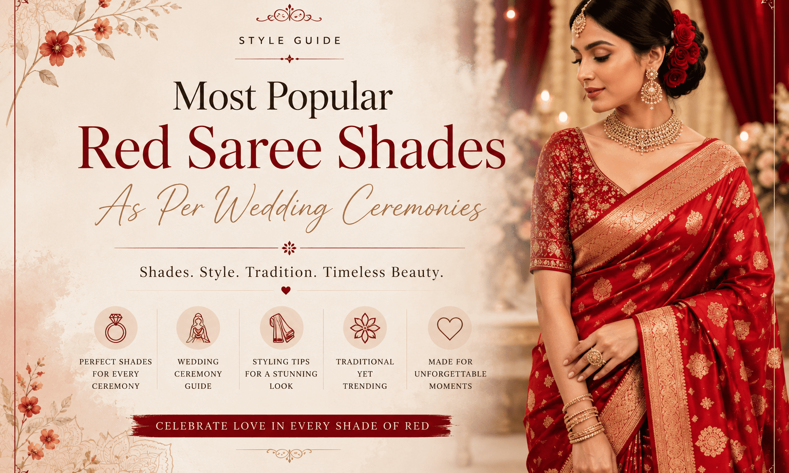 Most Popular Red Saree Shades As Per Wedding Ceremonies - Anvi Couture