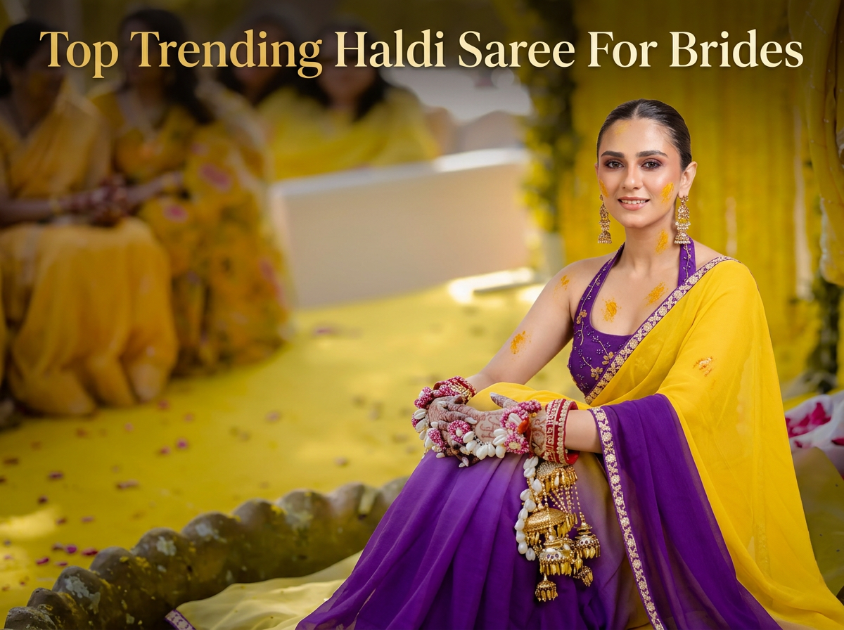 Top Trending Haldi Saree For Brides : Guide to Select Yellow saree Shades and Fabrics