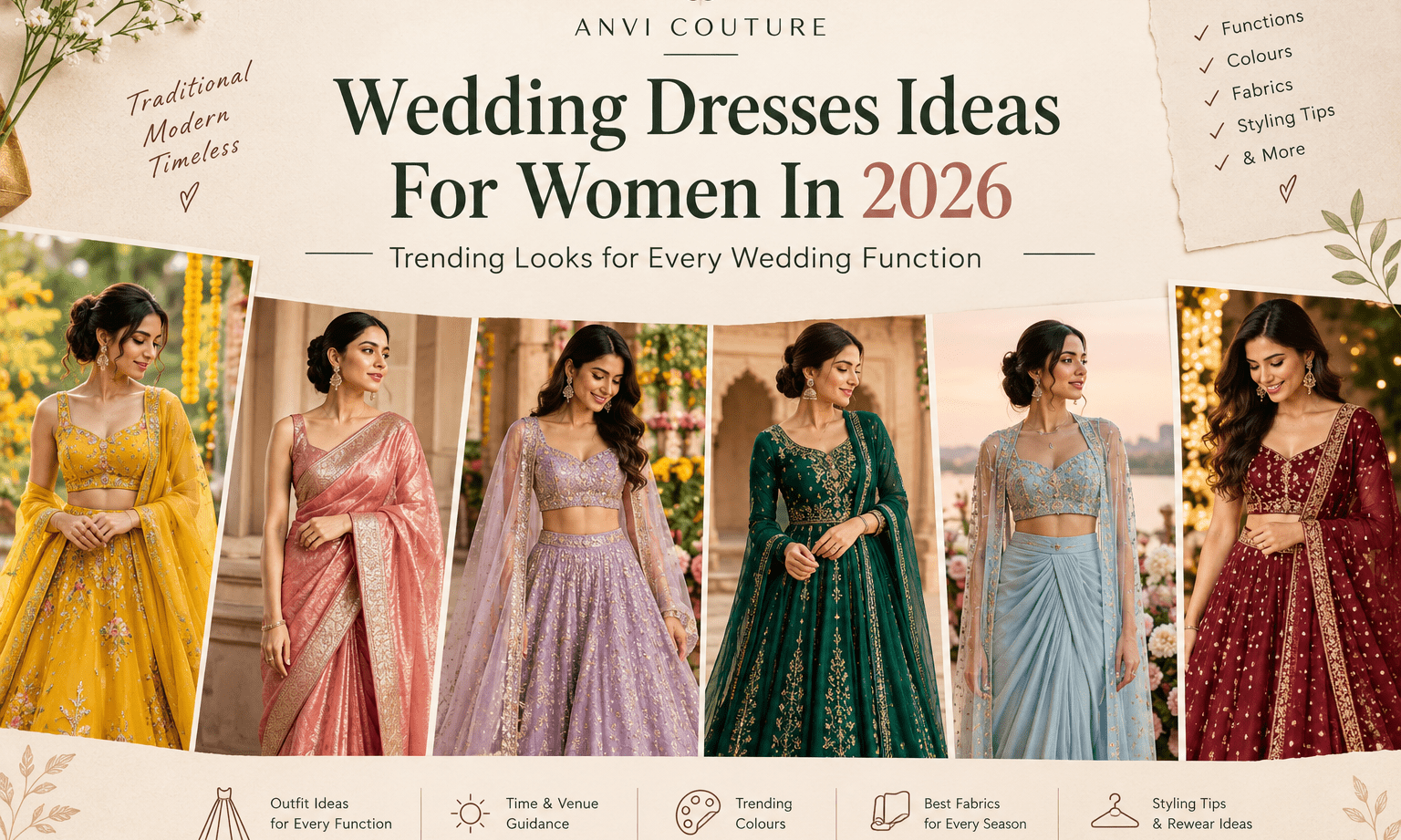Wedding Dresses Ideas for Women in 2026: Trending Looks for Every Wedding Function - Anvi Couture