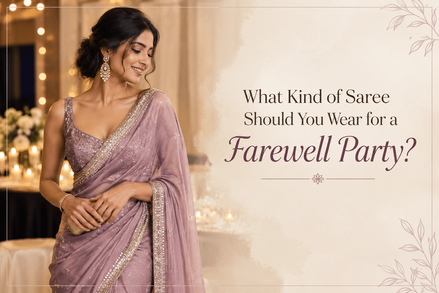 What Kind of Saree Should You Wear for a Farewell Party? - Anvi Couture