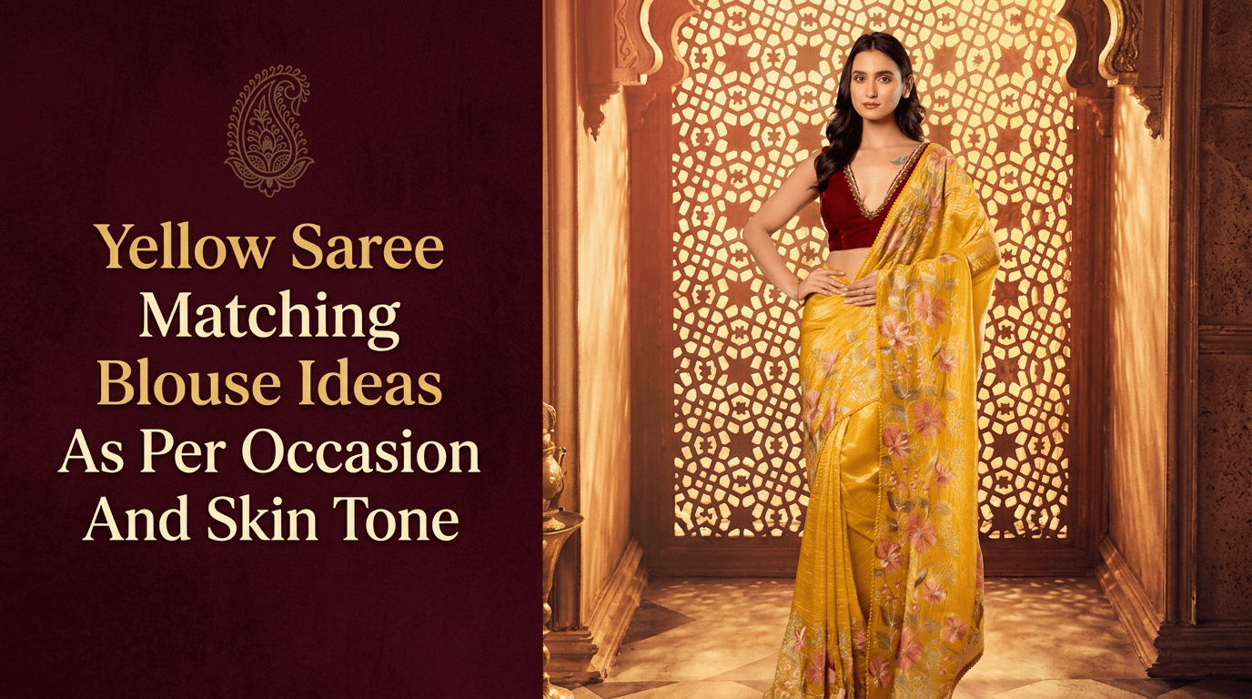 Yellow Saree Matching Blouse Ideas As Per Occasion And Skin Tone - Anvi Couture