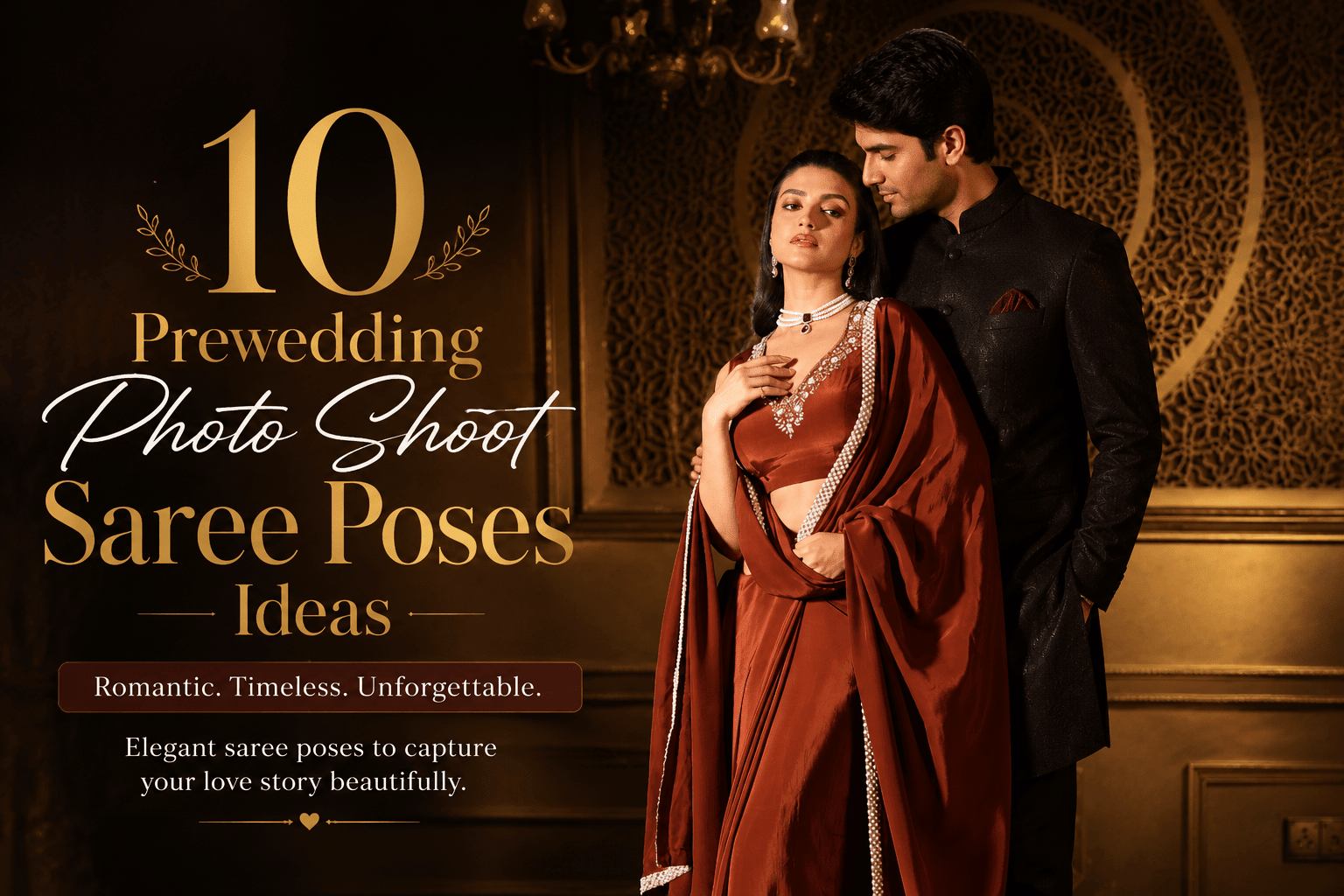 10 Pre Wedding Photoshoot Poses in Saree - Anvi Couture