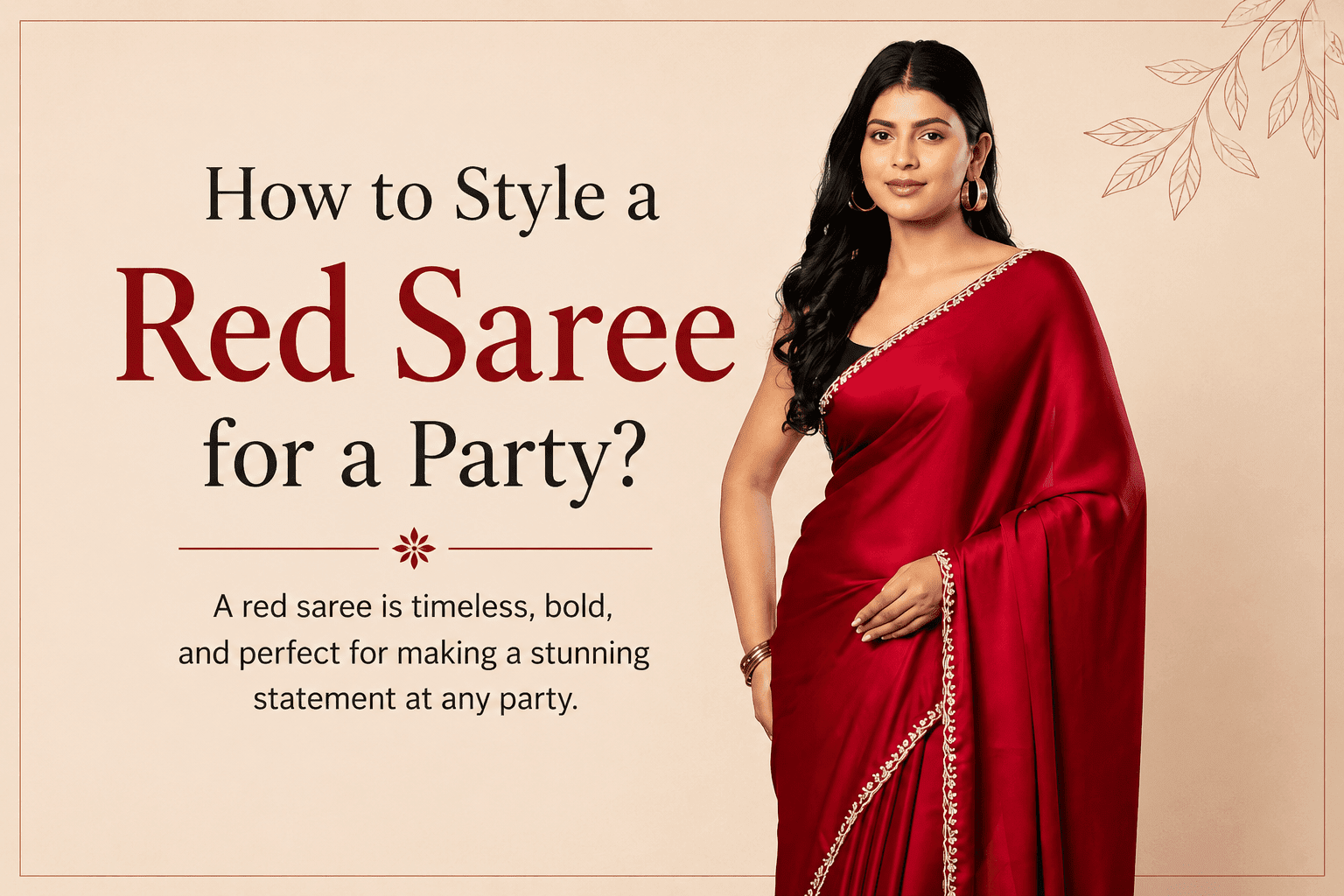 How to style a Red saree for a party? - Anvi Couture