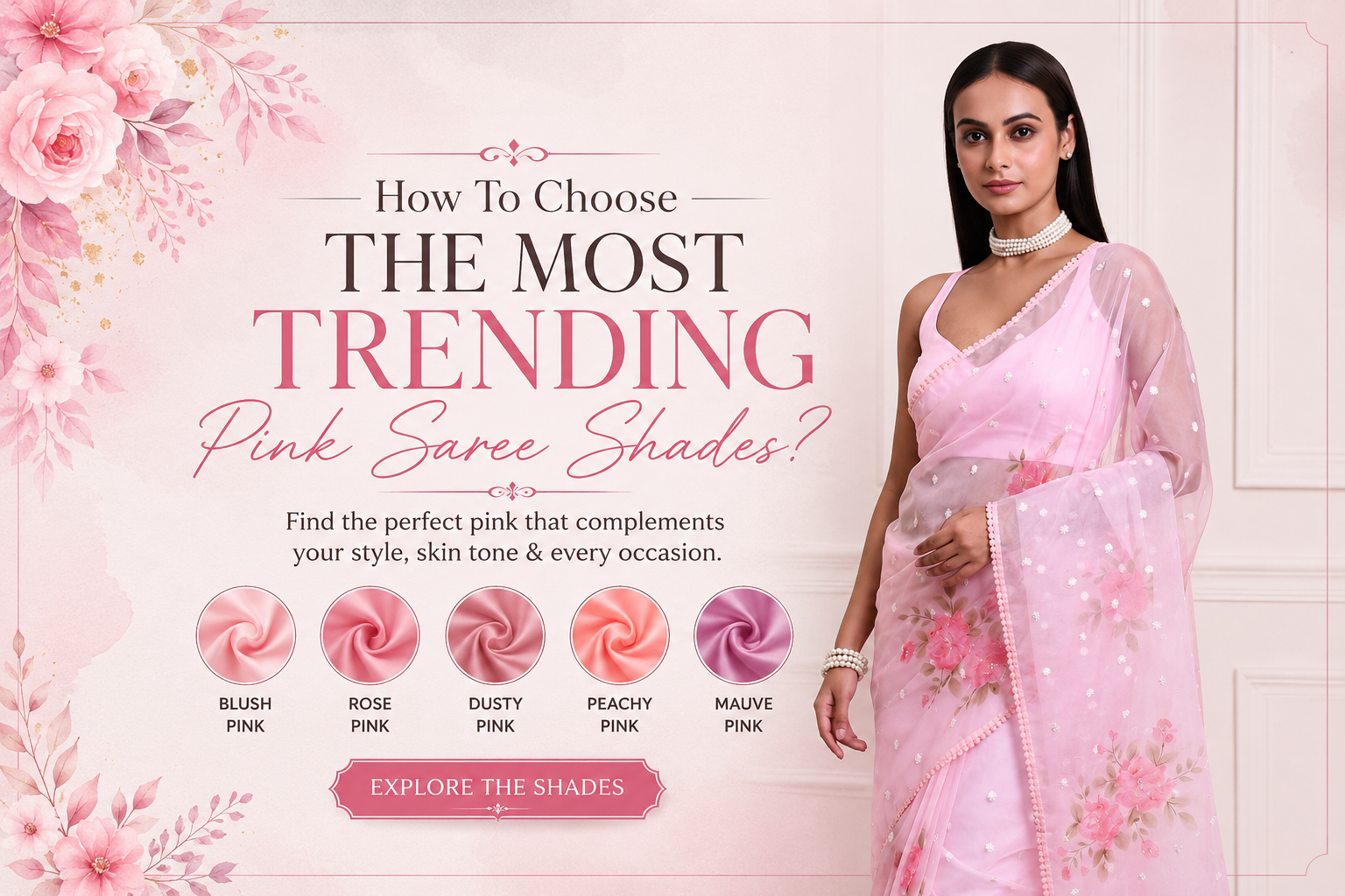 How To Choose The Most Trending Pink Saree Shades?