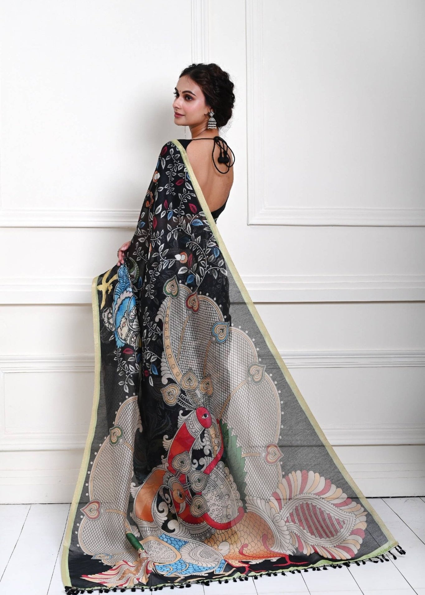 Black Kalamkari Saree