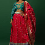 Blue and Red Lehenga