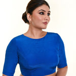 Blue Blouse with Round neck