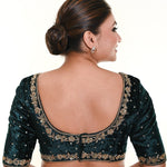 Dark Green Valvet Blouse