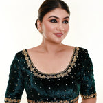 Dark Green Valvet Blouse
