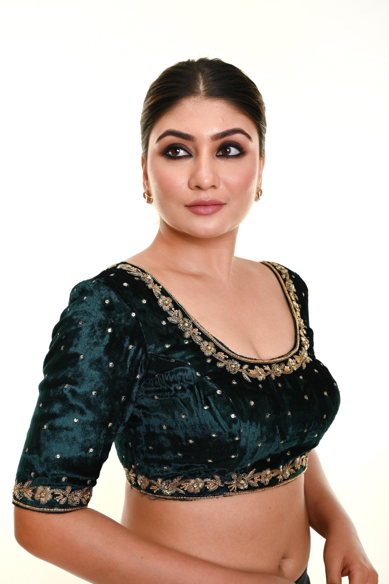 Dark green Valvet Blouse