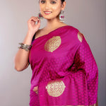 Barbie Hot Pink Kancheepuram Silk Saree with Gold Zari Work 