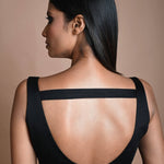 Black Cotton Sleeveless Blouse with Strappy Back Hook Closure - Anvi Couture