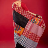 Black Multicolored Pure Cotton Gamcha Saree - Anvi Couture