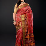 Red and Gold Traditional Patola Silk Saree - Anvi Couture