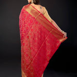 Pink and Gold Zari Woven Silk Saree - Anvi Couture