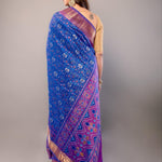 Blue Zari Woven Patola Silk Saree - Anvi Couture